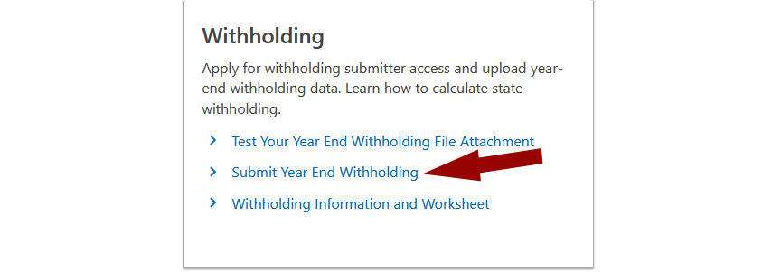 Submit Year End Withholding