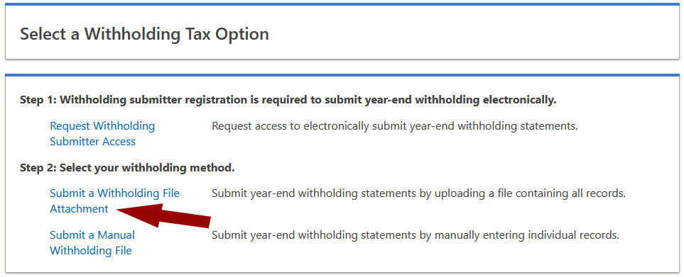 Submit a Withholding File Attachment