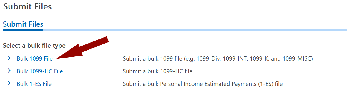 Select Bulk 1099 File